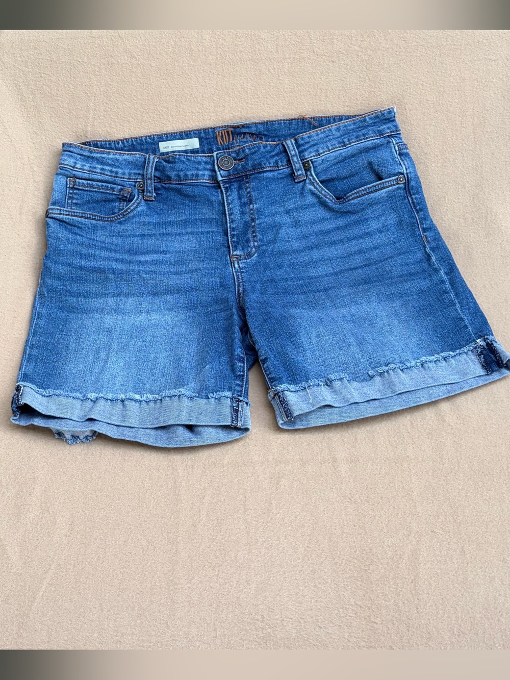 KUT from the Kloth Katy Boyfriend Denim Shorts Coastal Casual 12